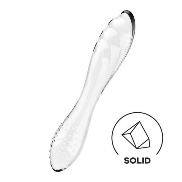 Satisfyer Dazzling Crystal 1 - 2-otsaline klaasdildo (läbipaistev) 