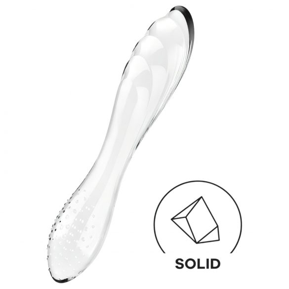 Satisfyer Dazzling Crystal 1 - 2-otsaline klaasist dildo (läbipaistev)