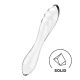 Satisfyer Dazzling Crystal 1 - 2-otsaline klaasdildo (läbipaistev) 