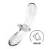 Satisfyer Double Crystal - 2-otsaline klaasist dildo (läbipaistev) 