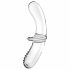 Satisfyer Double Crystal - 2-otsaline klaasist dildo (läbipaistev) 