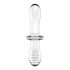 Satisfyer Double Crystal - 2-otsaline klaasist dildo (läbipaistev) 