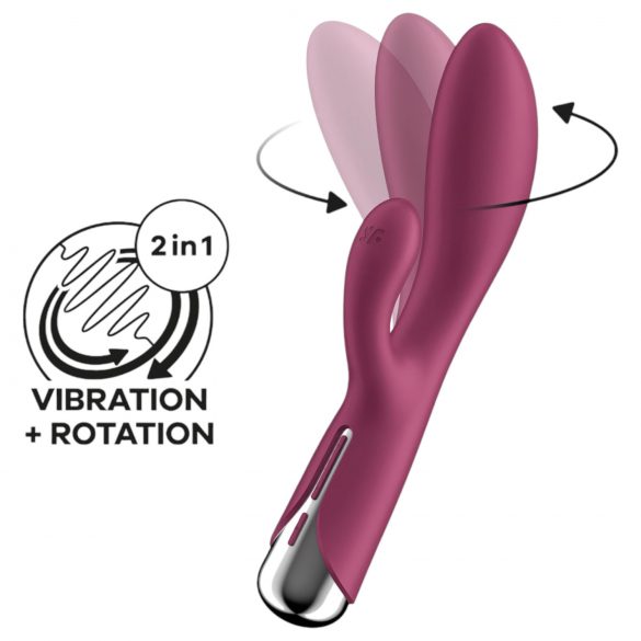 Satisfyer Spinning Rabbit 1 - pöörleva kliitorivarrega vibraator (punane)