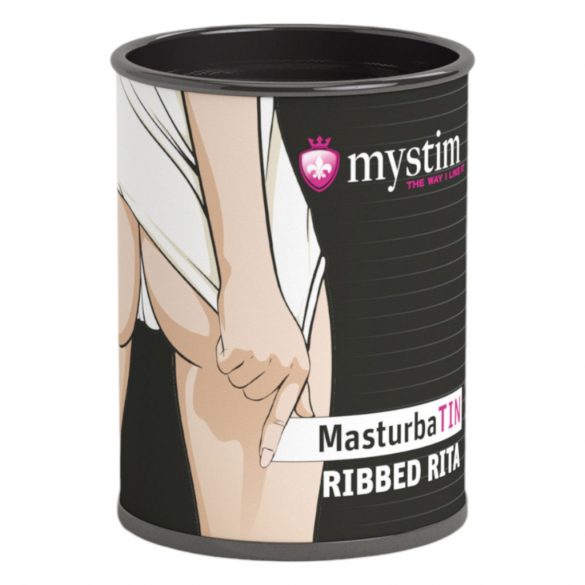 Mystim MasturbaTIN Ribbed Rita - ribitud mastrubeerija (valge)