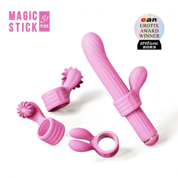 Magic Stick - vahetatava kliitori osaga vibraator (roosa) 