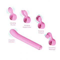 Magic Stick - vahetatava kliitorivarrega vibraator (roosa)