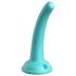 Dillio Uudishimulik Viis - imijalaga silikoonist dildo (15cm) - türkiis 