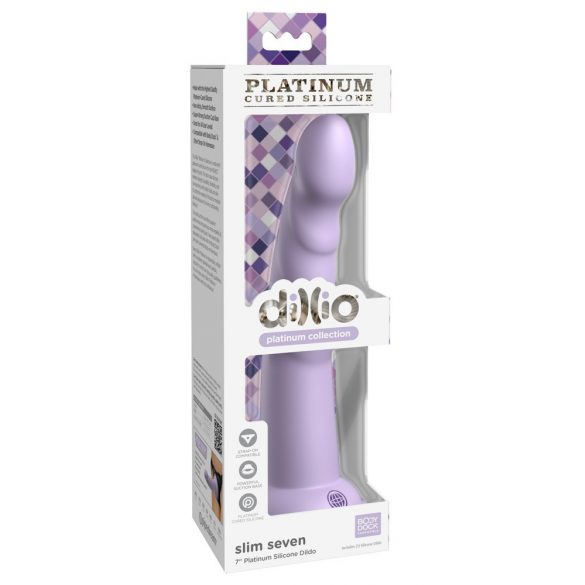 Dillio Slim Seven - iminapaga stimuleeriv dildo (20cm) - lilla 