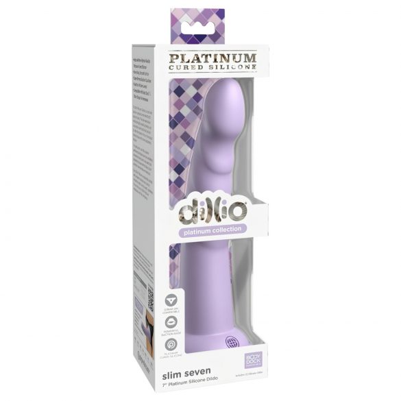 Dillio Slim Seven - iminapaga stimulaator-dildo (20cm) - lilla