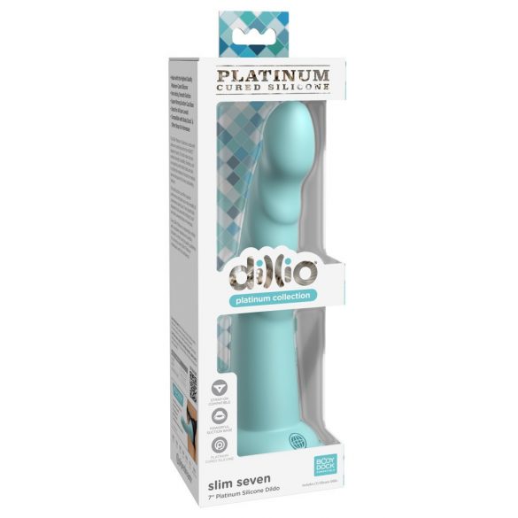 Dillio Slim Seven - iminapaga stimuleeriv dildo (20cm) - türkiis 