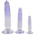 Crystal Clear - anaaltraineri dildode komplekt - 3 tk (läbipaistev-sinine) 