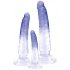 Crystal Clear - anaaltraineri dildode komplekt - 3 tk (läbipaistev-sinine) 