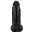 Realistixxx Real Giant - hiiglaslik munanditega dildo - 22 cm (must) 