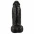 Realistixxx Real Giant - hiiglaslik munanditega dildo - 22 cm (must) 