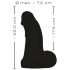 Realistixxx Real Giant - hiiglaslik munanditega dildo - 22 cm (must) 