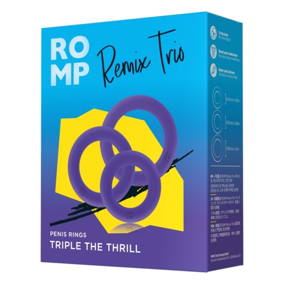 ROMP Remix Trio - peeniserõngassett - 3tk (lilla)