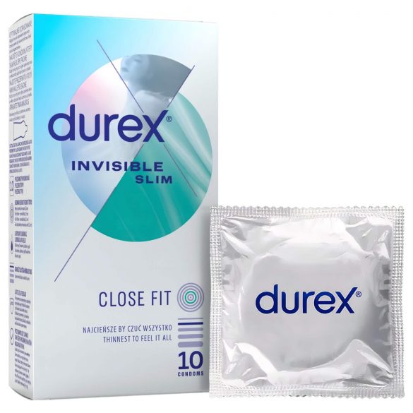 Durex Invisible Slim - õhuke ja tundlik kondoom (10 tk)