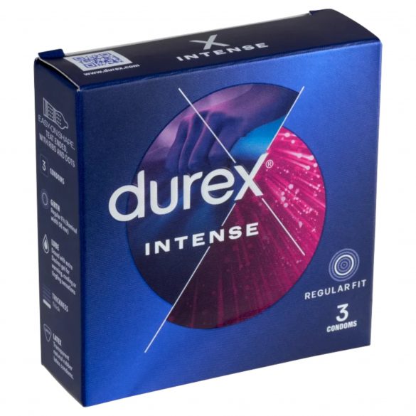 Durex Intense - sooniline ja täpiline kondoom (3tk) 