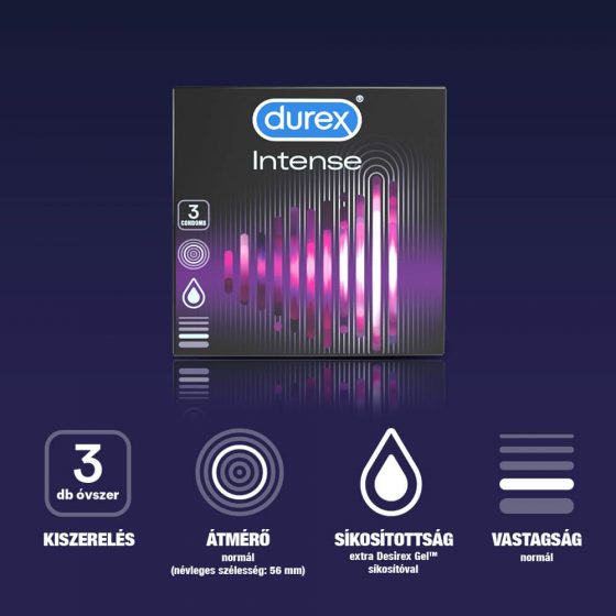 Durex Intense - ribad ja täpiline kondoom (3tk)