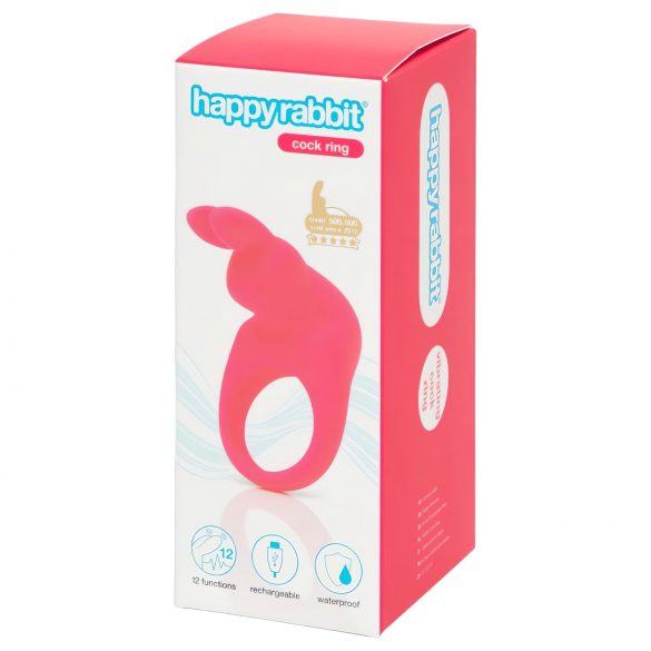 Happyrabbit Cock - akulaaditav vibreeriv peeniserõngas (roosa)