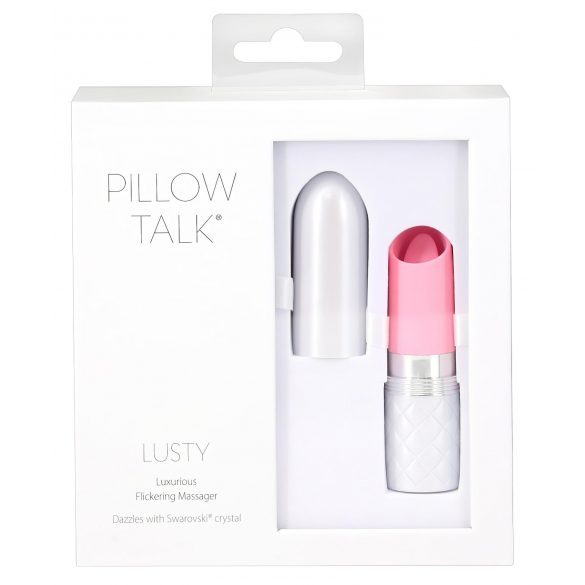 Pillow Talk Lusty - akuga, keele kuju vibraator (roosa)