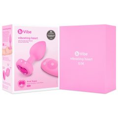 b-vibe süda - akuga, raadioga anaalvibraator (roosa)