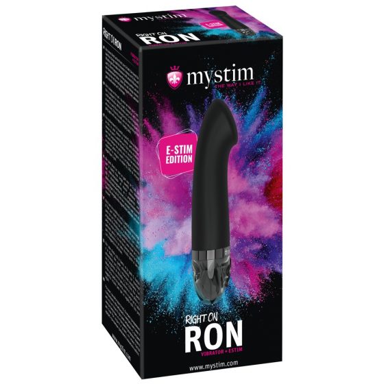 mystim Right on Ron E-Stim - laetav, elektro G-punkti vibraator (must)