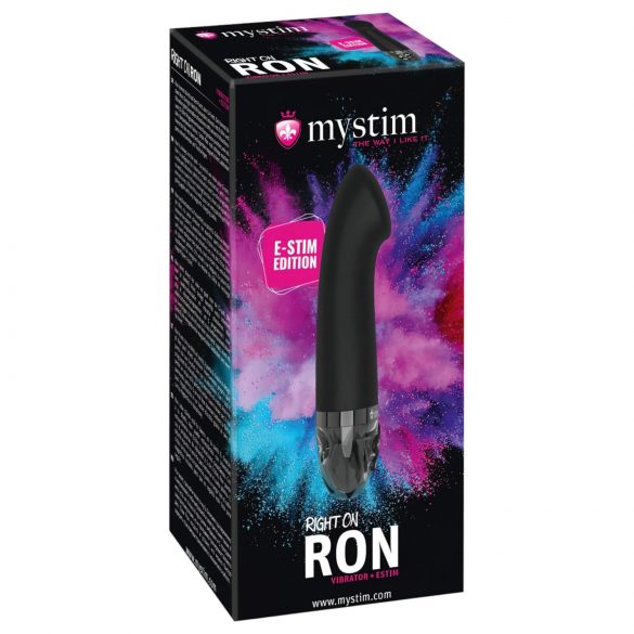 mystim Right on Ron E-Stim - akuga elektro G-punkti vibraator (must)