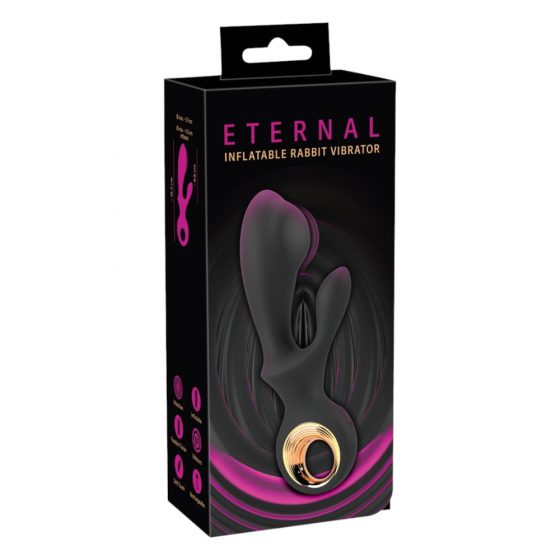 Eternal - täispuhutav kliitorstimulaatoriga vibraator (must)