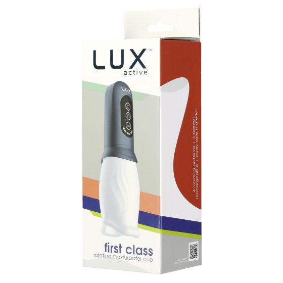 LUX Active First Class - pöörleva pea masturbaator (valge-hall)