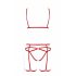 Passion Magali - kaunistus keha- ja pesukomplekt - 3-osaline (punane)