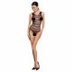 Passion BS086 - läbipaistev triibuline body (must) - S-L 