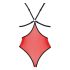 Passion Peonia - külgedetailidega body (punane-must)
