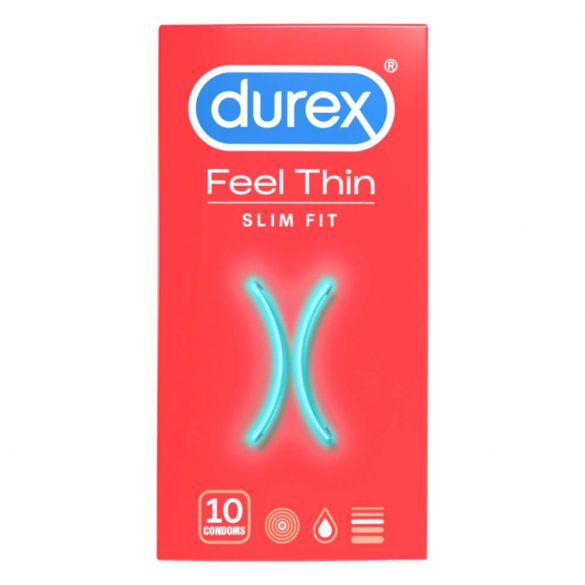 Durex Feel Thin Slim Fit - realistlik tunde kondoome (10 tk) 