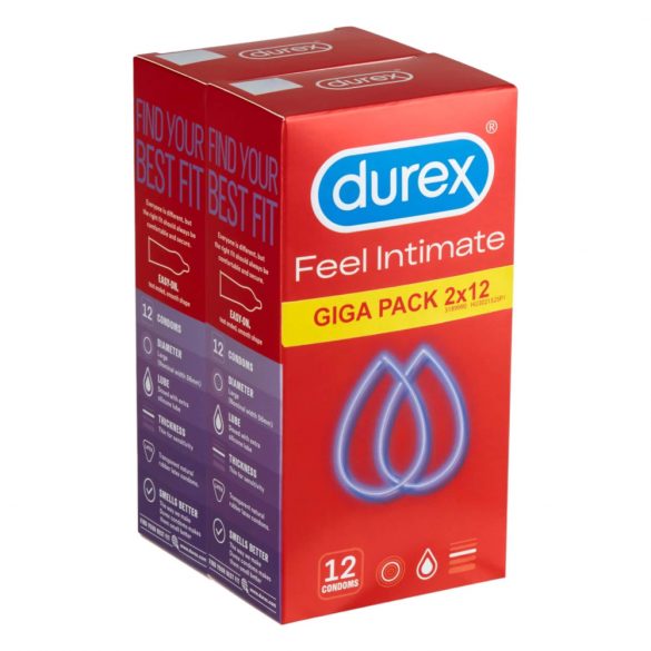 Durex Feel Intimate - õhukese seinaga kondoomide komplekt (2x12tk) 