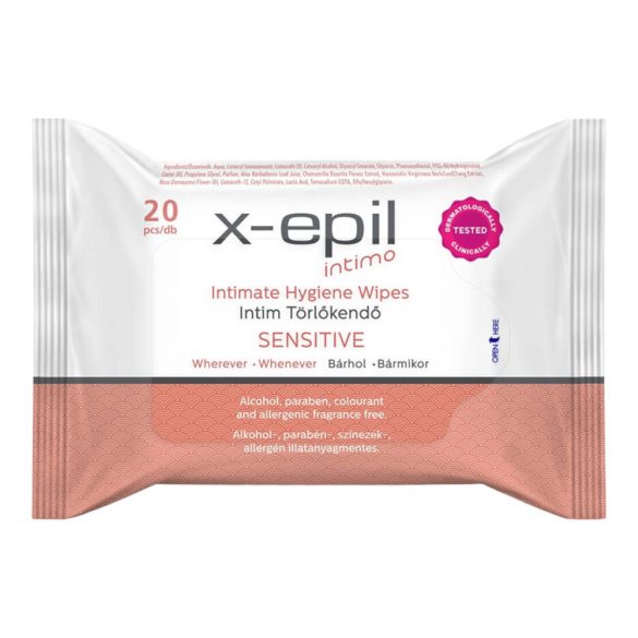 X-Epil Intimo Sensitive - intiimliinade puhastuslapid (20 tk) 