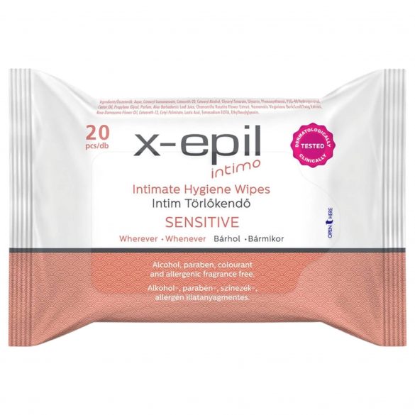 X-Epil Intimo Sensitive - intiimliinade puhastuslapid (20 tk) 