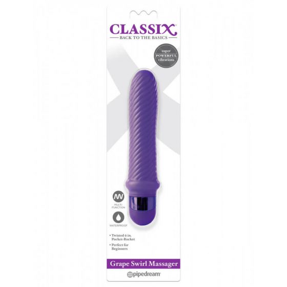 Classix Grape Swirl - kepikujuline vibraator (lilla)