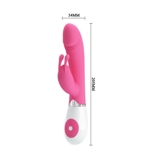 Pretty Love Gene - veekindel, kliitorihaaraga G-punkti vibraator (roosa-valge)