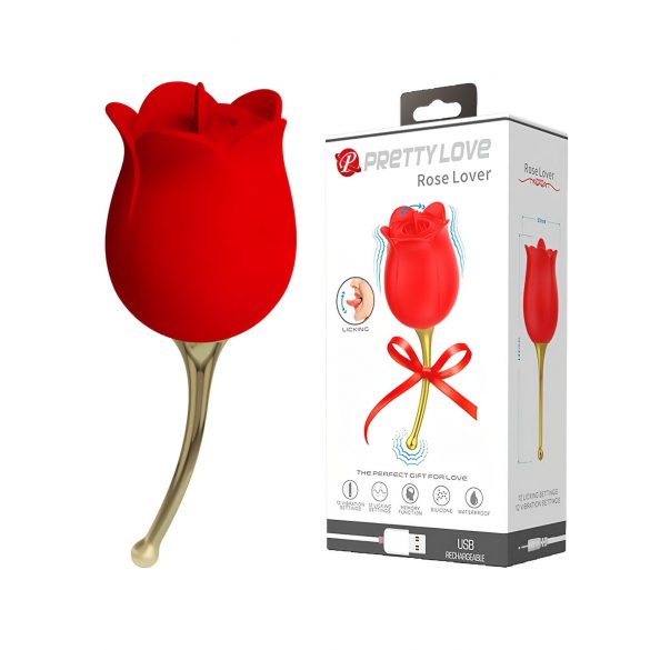 Pretty Love Rose Lover - Keelega 2in1 kliitorivibraator (punane)