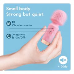   Vibeconnect - akutoitega, veekindel mini massaaživibraator (roosa)