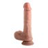 Topelt tihedus - iminapaga, munanditega elutru dildo - 20 cm (naturaalne) 