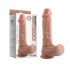 Topelt tihedus - iminapaga, munanditega elutru dildo - 20 cm (naturaalne) 