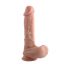 Topelt tihedus - iminapaga, munanditega elutru dildo - 20 cm (naturaalne) 