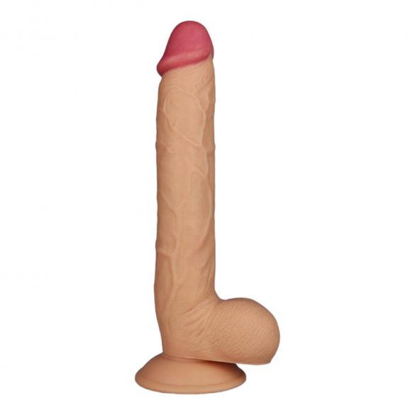 Lovetoy kuninglik suurus - iminapaga, elutru, munandiga dildo - 25 cm (naturaalne) 