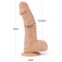 Lovetoy Real Extreme - iminapaga munanditega dildo - 23cm (naturaalne)