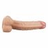 Lovetoy Real Extreme - jalaga, munandikottidega G-punkti dildo - 21cm (naturaalne)