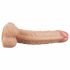 Lovetoy Real Extreme - jalaga, munandikottidega G-punkti dildo - 21cm (naturaalne)