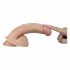 Lovetoy Real Extreme - jalaga, munandikottidega G-punkti dildo - 21cm (naturaalne)