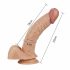 Lovetoy Real Extreme - jalaga, munandikottidega G-punkti dildo - 21cm (naturaalne)